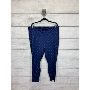 Fabletics Plus Size Navy Blue Star High Waisted Ultra Cool 7/8 Leggings Size 4X